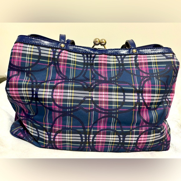 Plaid coach print shoulder bag - Picture 5 of 11